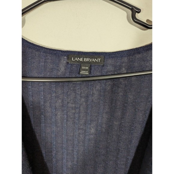 Lane Bryant Navy Faux Wrap Long Sleeve Top Plus‎ Size Women 22/24 - Picture 4 of 6
